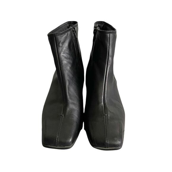 SESTO MEUCCI Italy Leather Insulated Square Toe Winter Ankle Boot Black - Picture 5 of 10